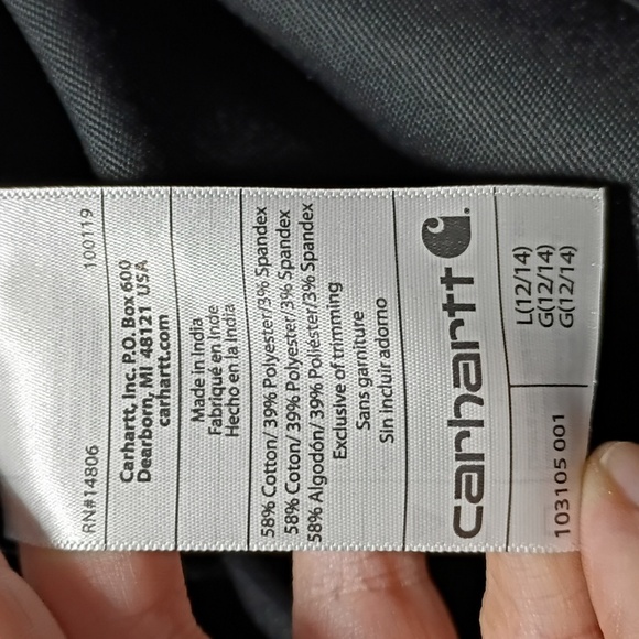 NWT Carhartt Black 103105 Women Rugged Pro Relaxed Canvas Short Sleeve Size Lg - Picture 10 of 11